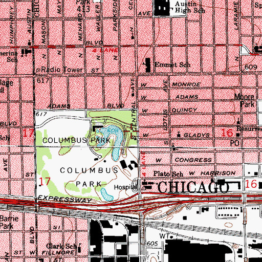 Topographic Map of Council Ring, IL