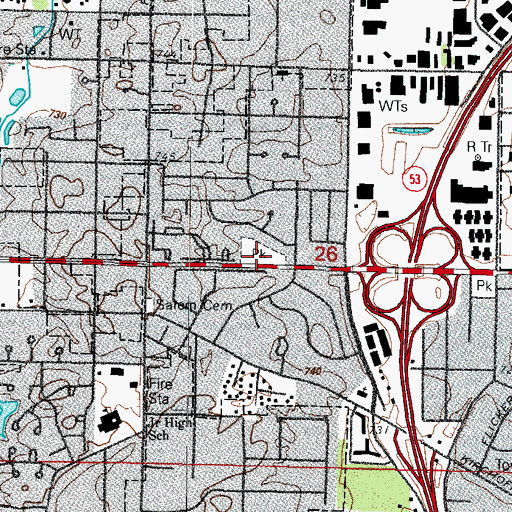 Topographic Map of Countryside Park, IL