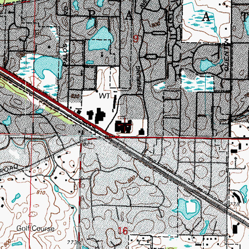 Topographic Map of Countryside Plaza Shopping Center, IL