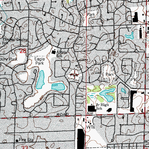 Topographic Map of Cove Park, IL