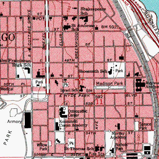 Topographic Map of D F Bremner House, IL