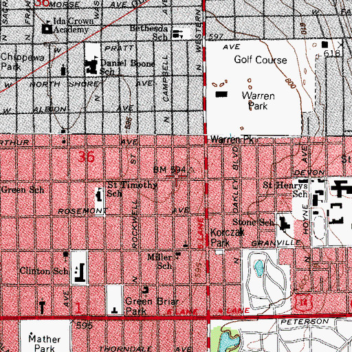 Topographic Map of D'or Beauty College, IL