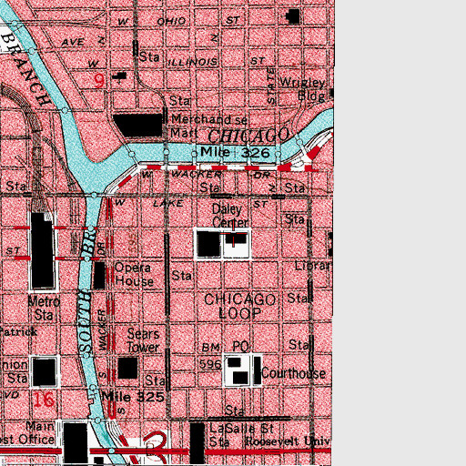 Topographic Map of Daley Center, IL