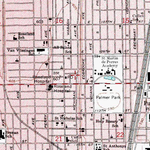 Topographic Map of Dayspring Christian Center, IL