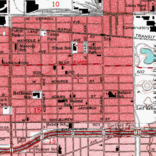 Topographic Map of Debbies School of Beauty Culture, IL