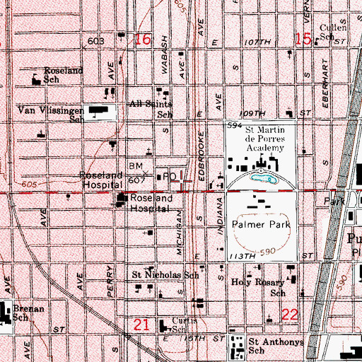 Topographic Map of Debbies School of Beauty Culture, IL
