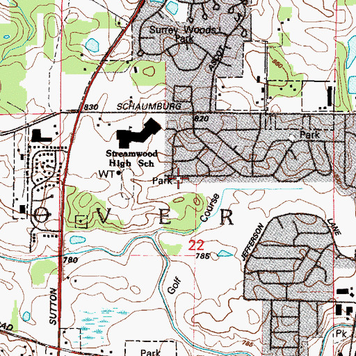 Topographic Map of Deerfield Park, IL
