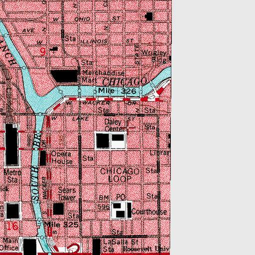 Topographic Map of Delaware Building, IL