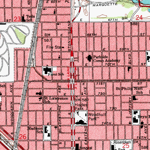 Topographic Map of Developmental Institute, IL