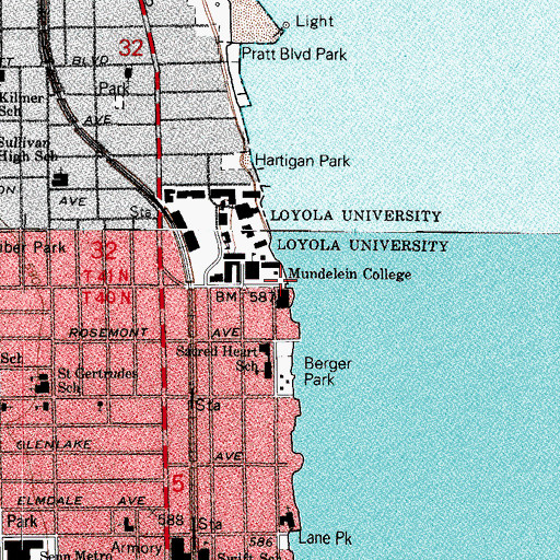 Topographic Map of Devon Avenue Park, IL