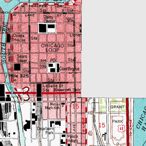 Topographic Map of DePaul University - Lewis Center, IL