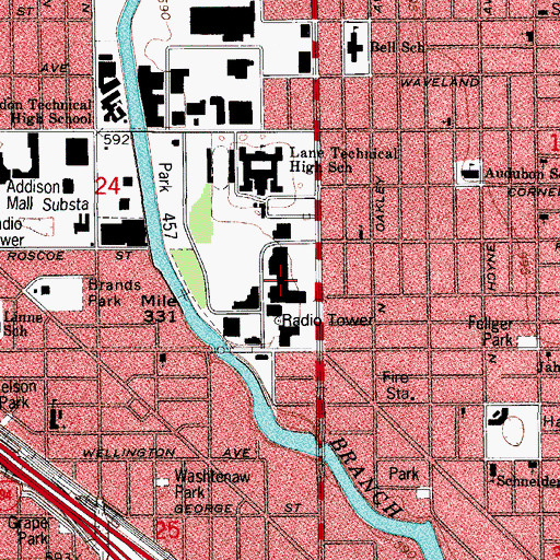 Topographic Map of DeVry Institute of Technology, IL