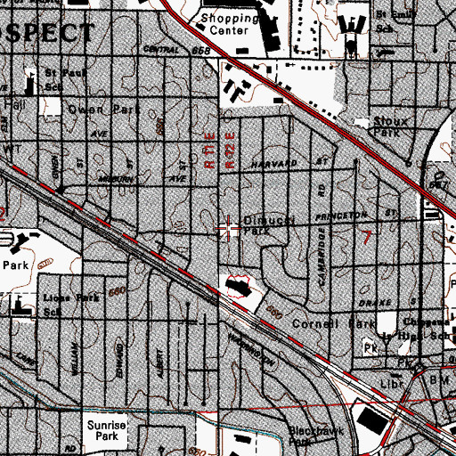 Topographic Map of Dimucci Park, IL