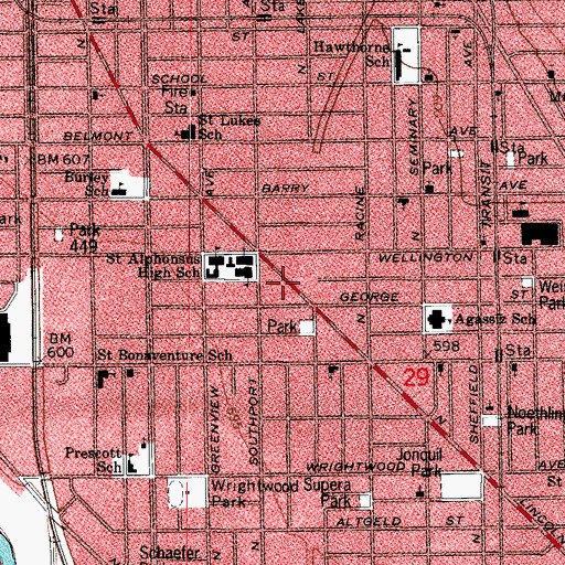 Topographic Map of Discovery Center, IL