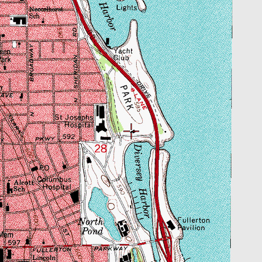 Topographic Map of Diversey Parkway Facilities Building, IL