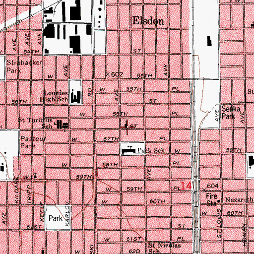 Topographic Map of Divine Word Polish National Catholic Church, IL