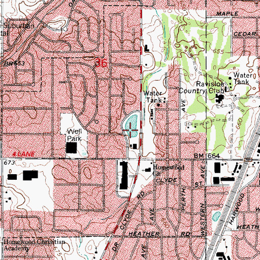 Topographic Map of Dolphin Lake Park, IL