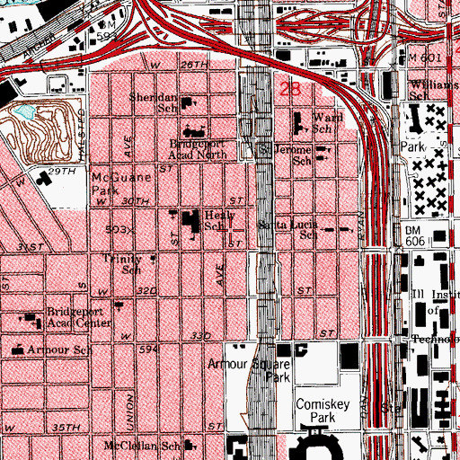Topographic Map of Doremus Congregational Church, IL