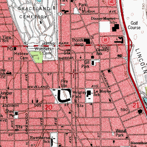 Topographic Map of Duke and Duchess Pre-School, IL