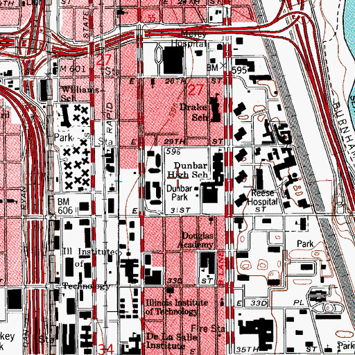 Topographic Map of Dunbar Park, IL