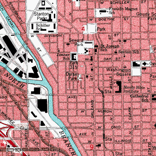 Topographic Map of Durse Park, IL