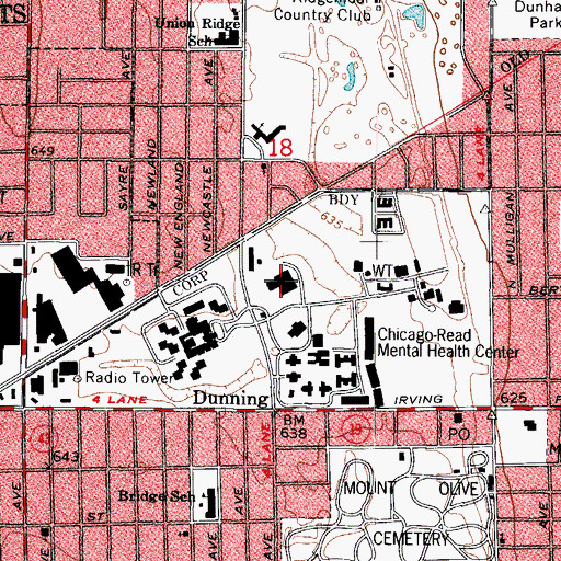Topographic Map of Durso School, IL