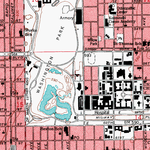 Topographic Map of DuSable Museum of African - American History, IL