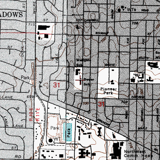 Topographic Map of Dwyer Elementary School, IL