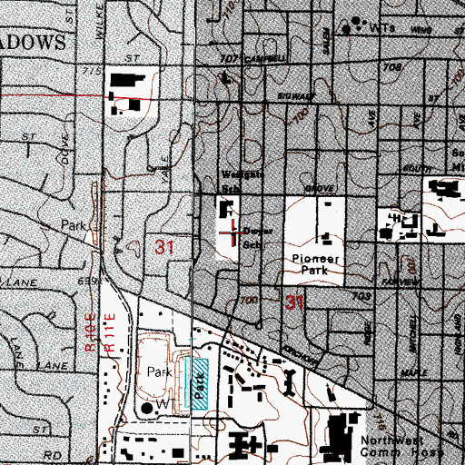 Topographic Map of Dwyer Elementary School, IL