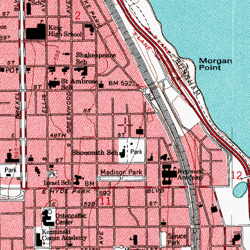 Topographic Map of E D Kimball House, IL