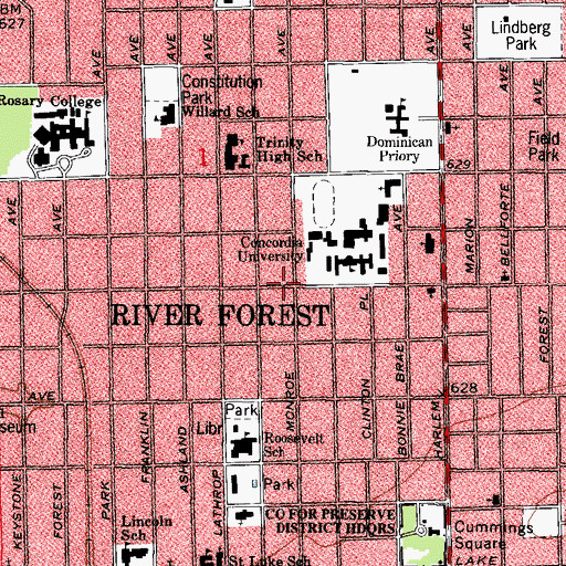 Topographic Map of ELS Language Center, IL