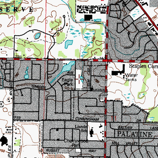 Topographic Map of Eagle Park, IL