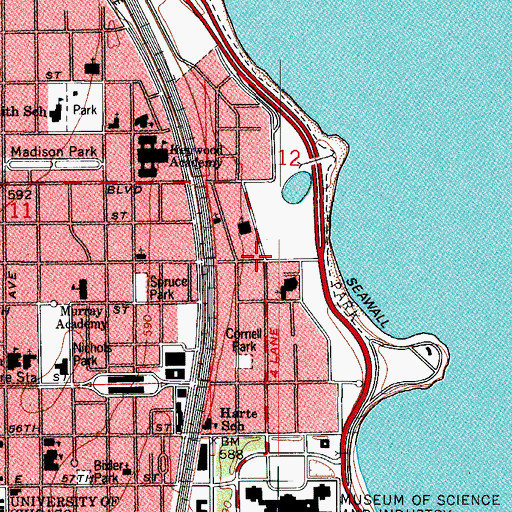 Topographic Map of East Park Towers, IL