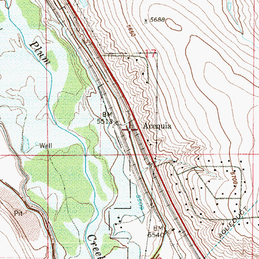Topographic Map of Acequia, CO