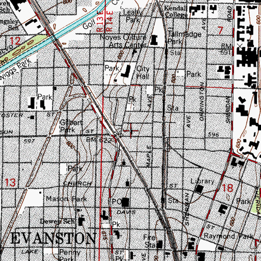 Topographic Map of Ebenezer African Methodist Episcopal Church, IL