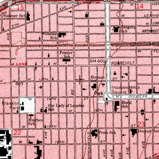 Topographic Map of Ebenezer Lutheran Church, IL