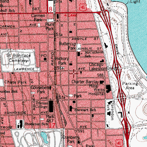 Topographic Map of Ecumenical Institute, IL