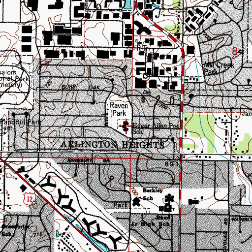 Topographic Map of Edgar A Poe Elementary School, IL