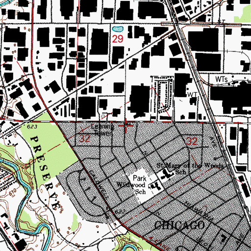 Topographic Map of Edgebrook Evangelical Free Church, IL