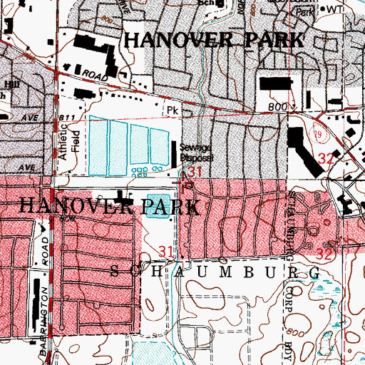 Topographic Map of Edgebrook Park, IL