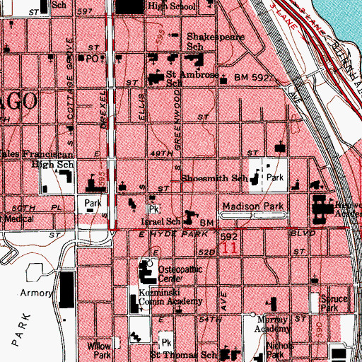Topographic Map of Edward H Turner House, IL