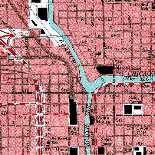 Topographic Map of Elijah Wentworth Tavern (historical), IL