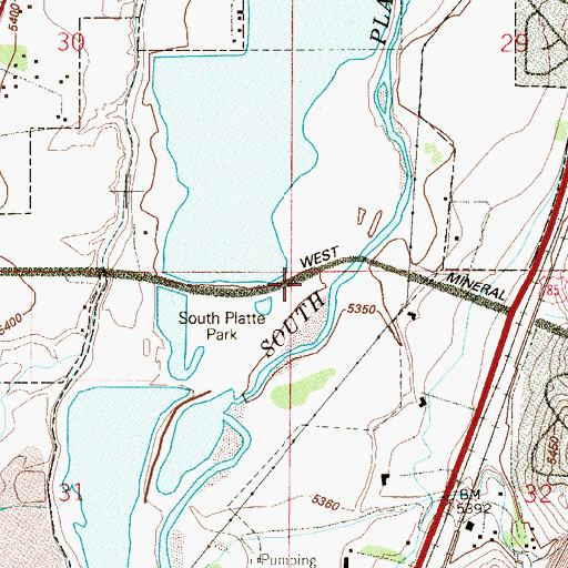 Topographic Map of Chatfield Golf Course, CO