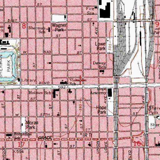 Topographic Map of Emmaus Missionary Baptist Church, IL
