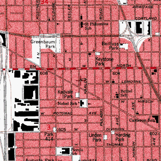 Topographic Map of Emmaus United Methodist Church, IL