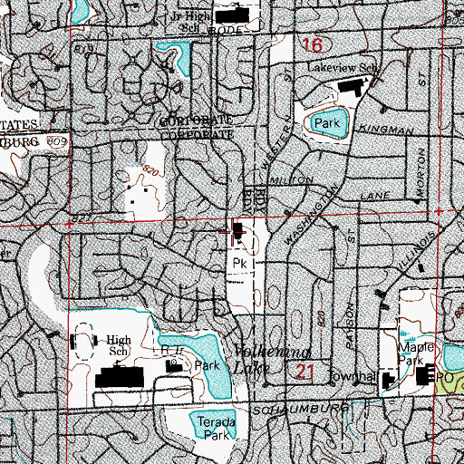 Topographic Map of Enders-Salk Elementary School, IL