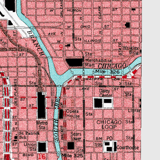 Topographic Map of Engineering Building, IL