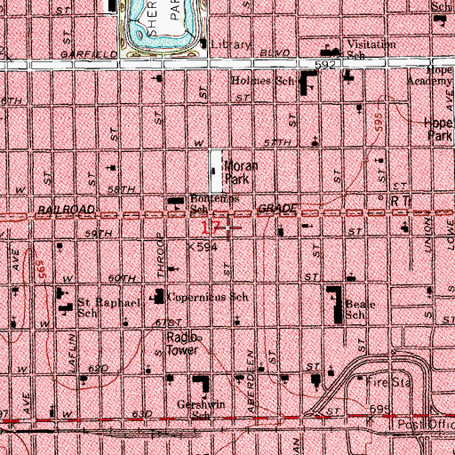 Topographic Map of Englewood Apostolic Faith Church, IL