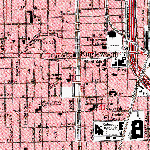 Topographic Map of Englewood Terrace Little People Day Care Center, IL