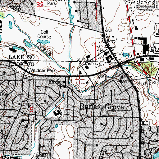 Topographic Map of Emmerich Park, IL